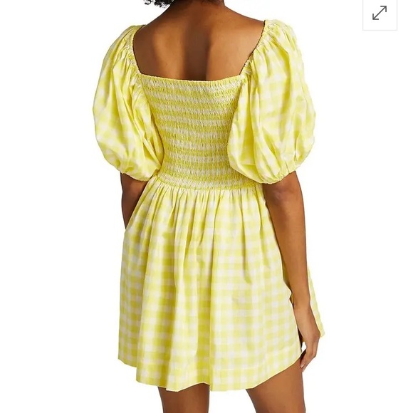 S/W/F Yellow Gingham Check Golden Path Babydoll Style Dress, NWT Sz L - Picture 11 of 16